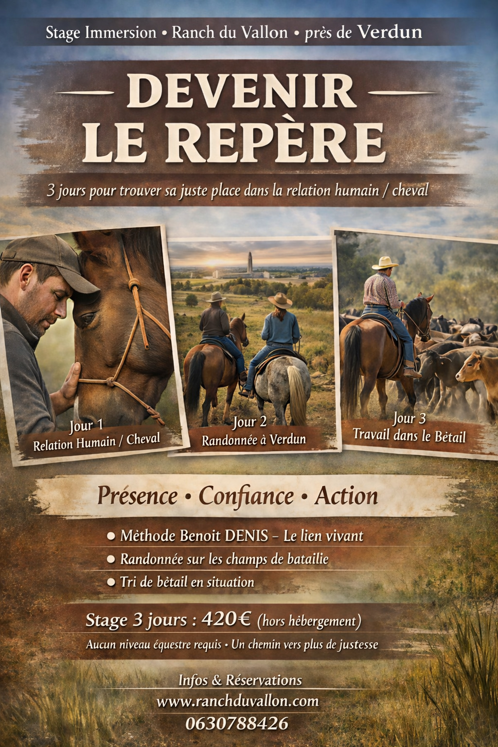 Stage de 3 jours pour Devenir le repère du Cheval.