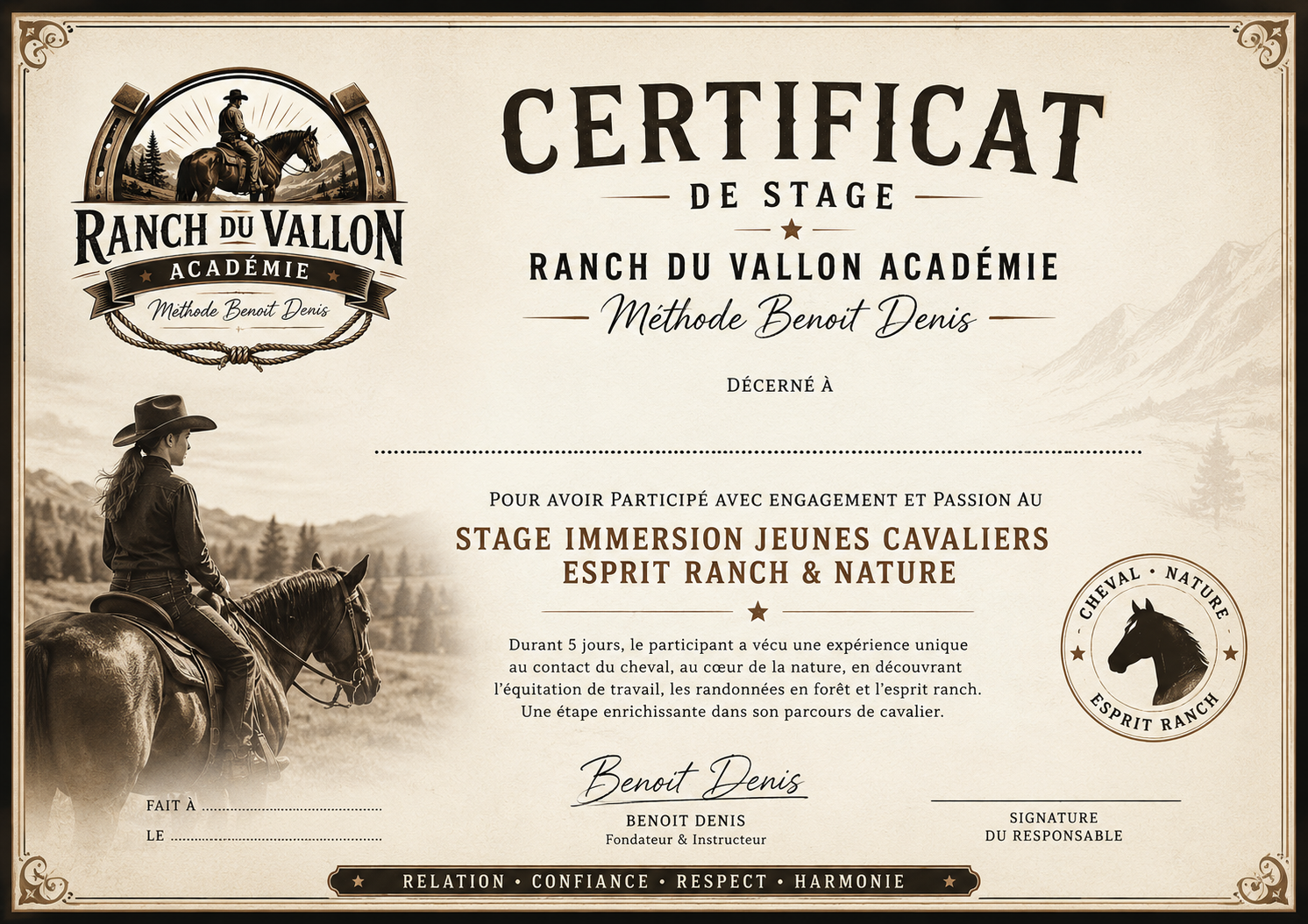 IMMERSION JEUNES CAVALIERS – ESPRIT RANCH & NATURE